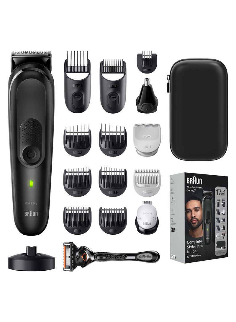 Braun All-In-One Style Kit Series 7 7490, 17-in-1 Kit for Beard, Hair, Manscaping & More - Image 1