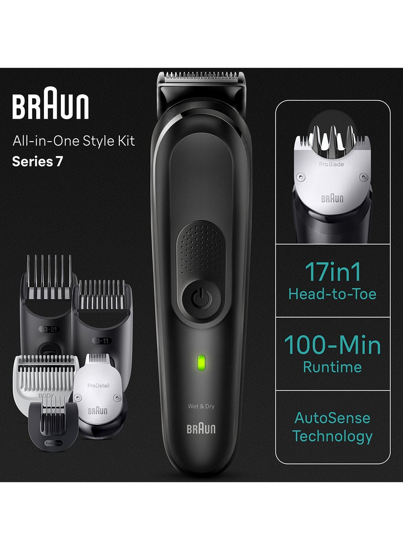 Braun All-In-One Style Kit Series 7 7490, 17-in-1 Kit for Beard, Hair, Manscaping & More - Image 4