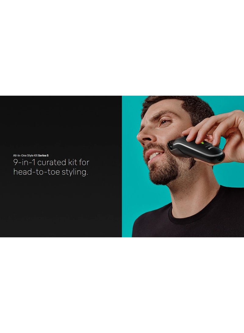 BRAUN - MGK5420 Series 5 Men's 9-in-1 Multi-Groomer For Body, Hair, Ear and Nose, Waterproof Design, Rechargeable - Image 1