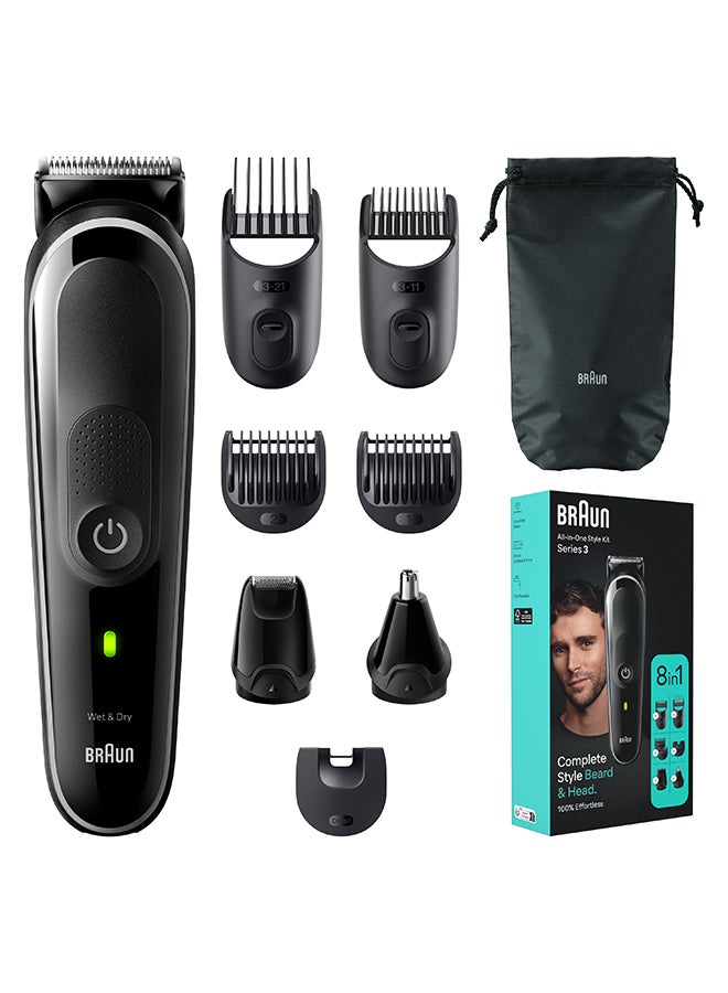 BRAUN All-In-One Style Kit Series 3 3440, 8-In-1 Kit For Beard, Hair, Manscaping & More - Image 1