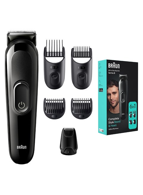 All-In-One Style Kit Series 3 3410, 6-In-1 Kit For Beard, Hair & More