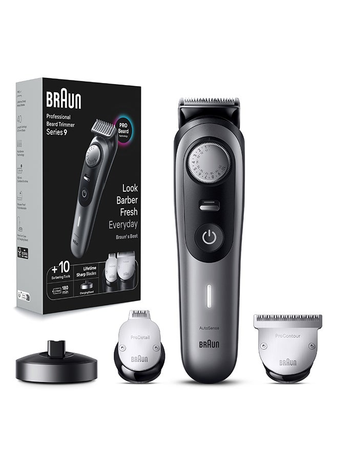 BRAUN Beard Trimmer Series 9 9420, Trimmer For Men With Barber Tools And 180-Min Runtime - Image 1