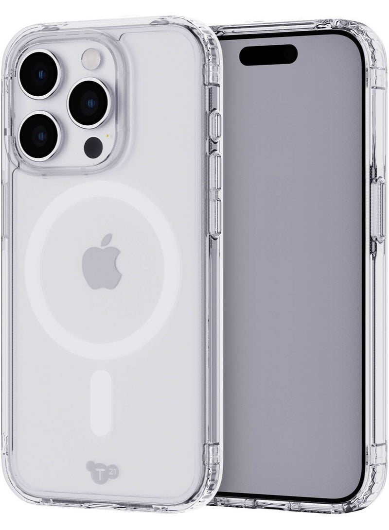 تيك 21 - غطاء حماية Evo MagSafe لهاتف iPhone 15 Pro مع حماية من السقوط لمسافة 12 قدم - شفاف كريستالي - Image 1