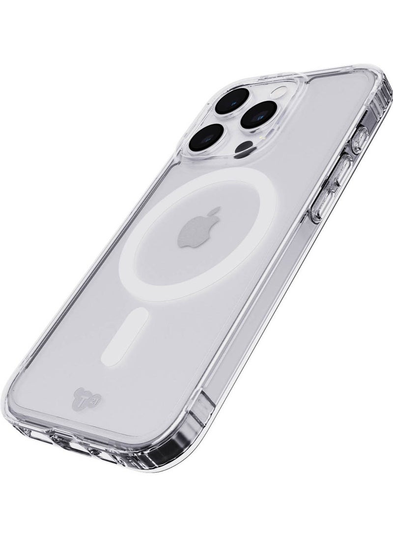 تيك 21 - غطاء حماية Evo MagSafe لهاتف iPhone 15 Pro مع حماية من السقوط لمسافة 12 قدم - شفاف كريستالي - Image 1