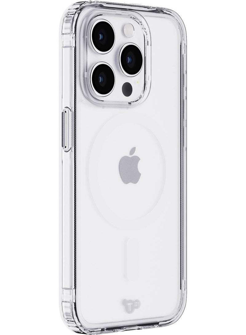 تيك 21 - غطاء حماية Evo MagSafe لهاتف iPhone 15 Pro مع حماية من السقوط لمسافة 12 قدم - شفاف كريستالي - Image 1