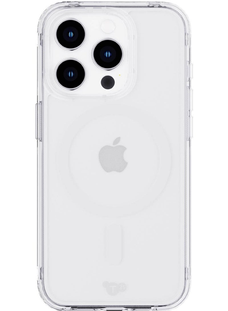 تيك 21 - غطاء حماية Evo MagSafe لهاتف iPhone 15 Pro مع حماية من السقوط لمسافة 12 قدم - شفاف كريستالي - Image 1