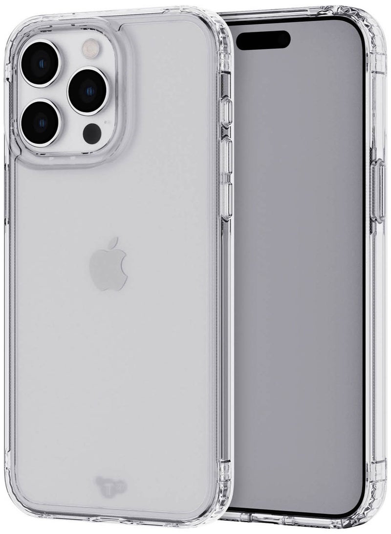 تيك 21 - غطاء حماية Evo لهاتف iPhone 15 Pro مع حماية من السقوط لمسافة 12 قدم - شفاف كريستالي - Image 1
