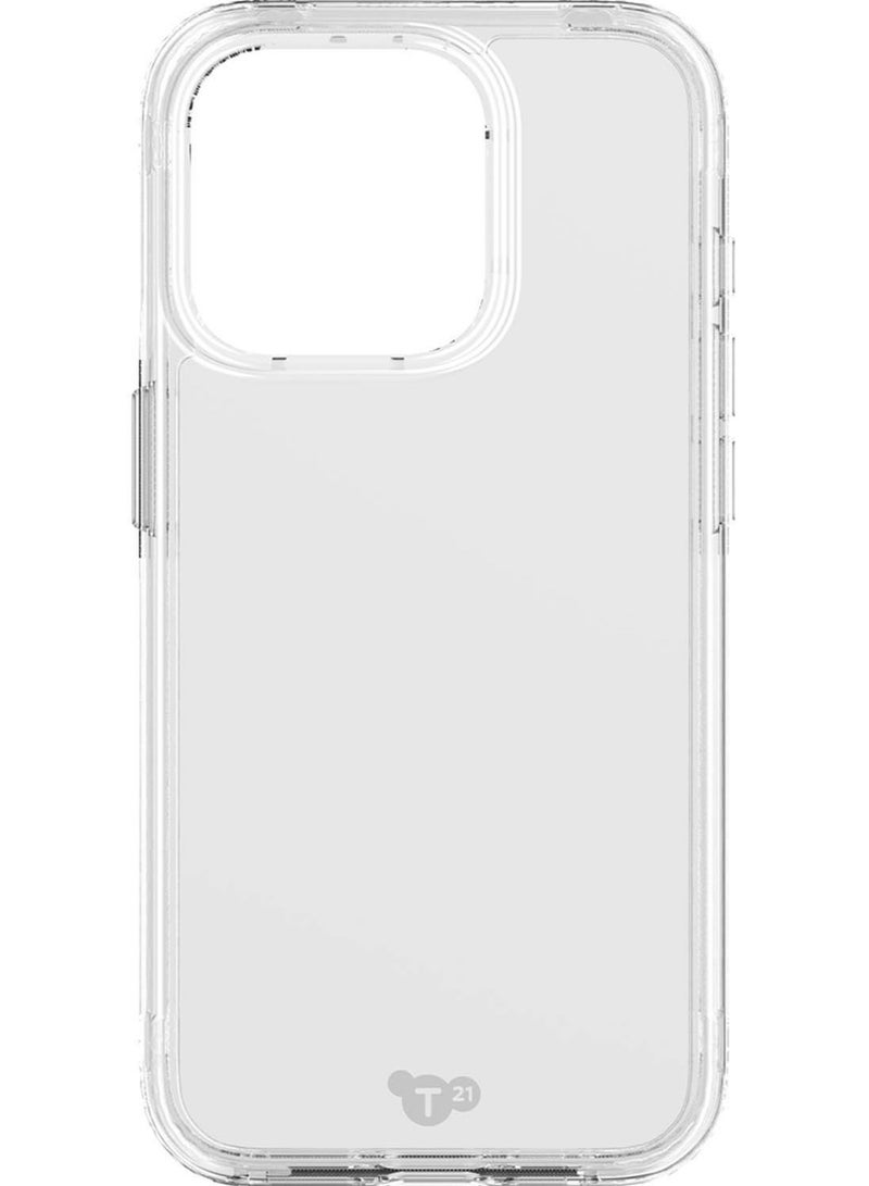 تيك 21 - غطاء حماية Evo لهاتف iPhone 15 Pro مع حماية من السقوط لمسافة 12 قدم - شفاف كريستالي - Image 1