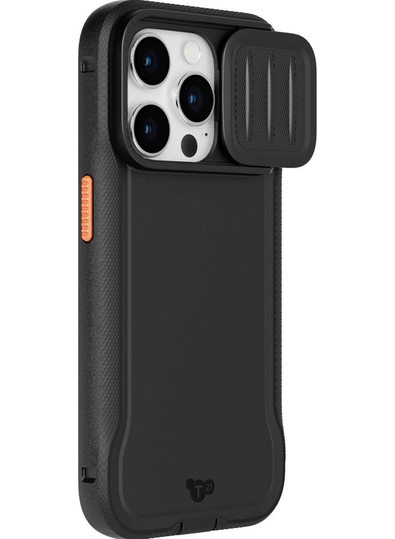 تيك 21 حافظة Evo Max MagSafe لهاتف iPhone 15 Pro مع حماية من السقوط لمسافة 20 قدم وغطاء عدسة الكاميرا المنزلقة - أسود - Image 4