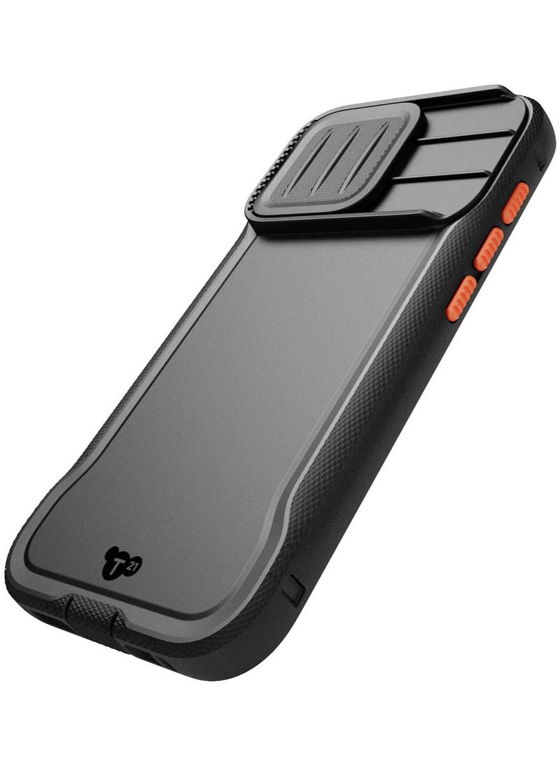 تيك 21 حافظة Evo Max MagSafe لهاتف iPhone 15 Pro مع حماية من السقوط لمسافة 20 قدم وغطاء عدسة الكاميرا المنزلقة - أسود - Image 3