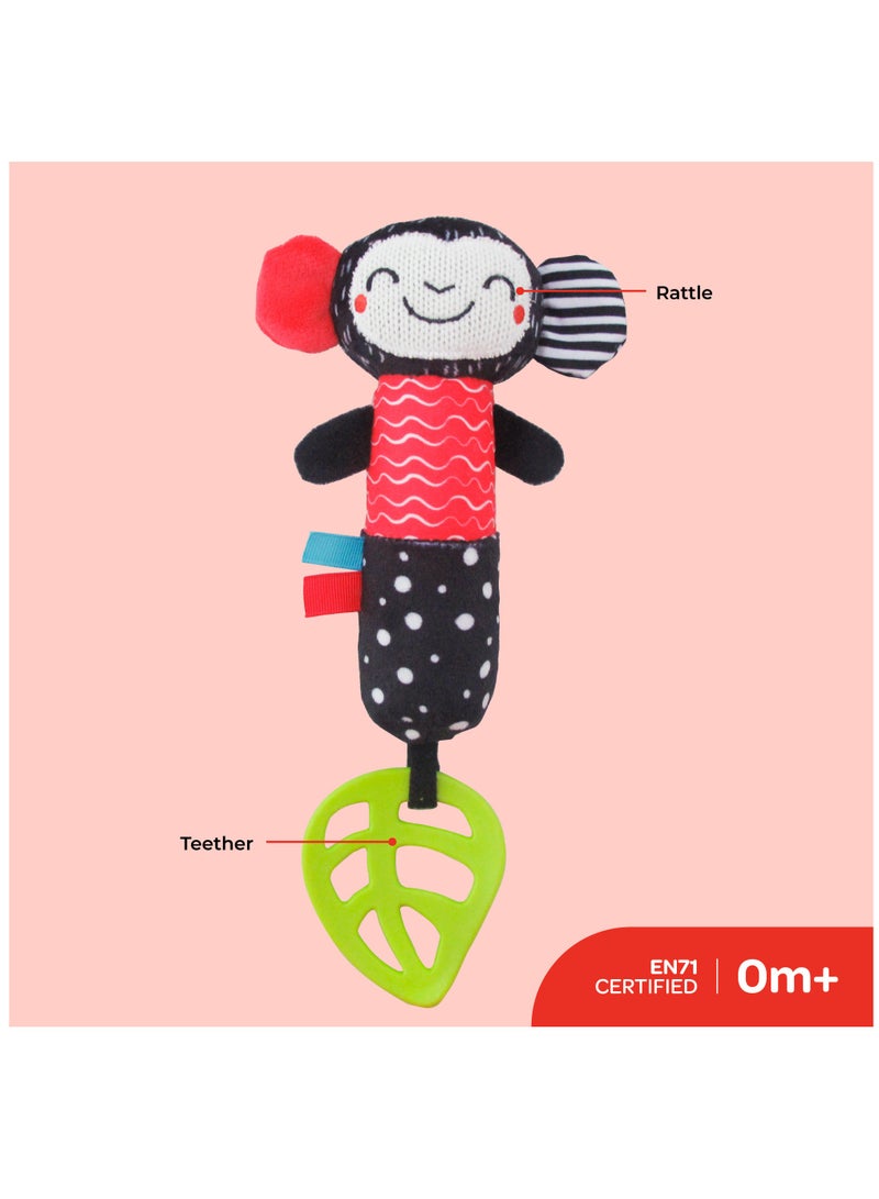 Moon Soft Rattle Plush Toy For 6 Months And Above - Monkey - Image 2