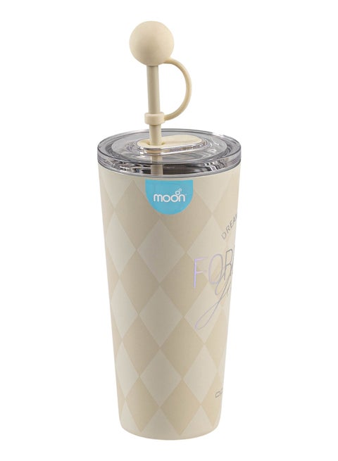 Double Wall Smoothie Cup With Straw - White