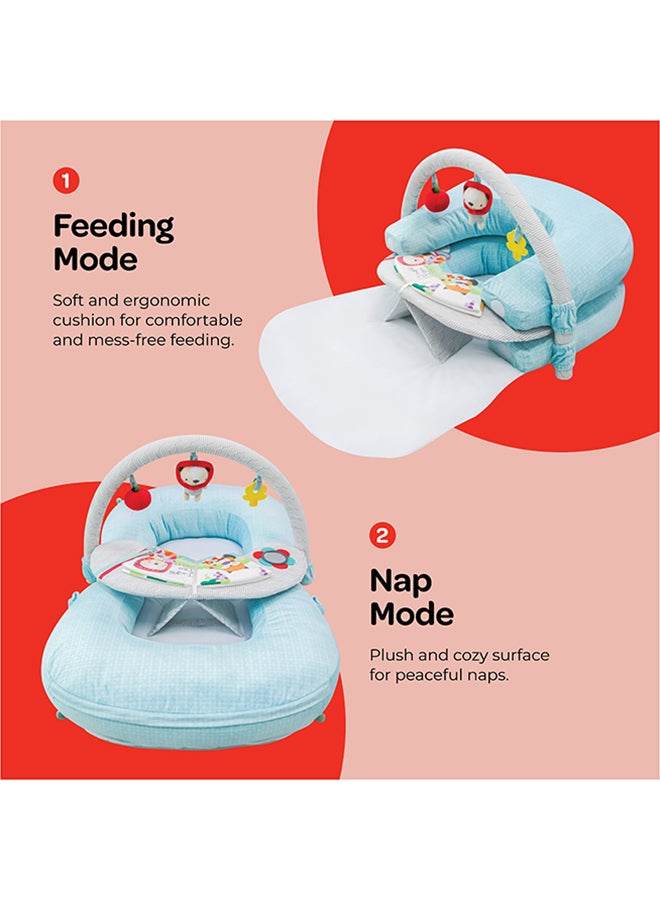 Moon Sit Feed Nap And Play Activity Floor Mat For Babies Suitable From Birth - Blue - Image 3