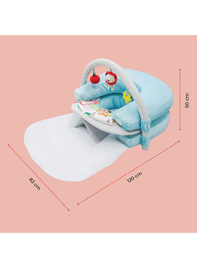 Moon Sit Feed Nap And Play Activity Floor Mat For Babies Suitable From Birth - Blue - Image 5