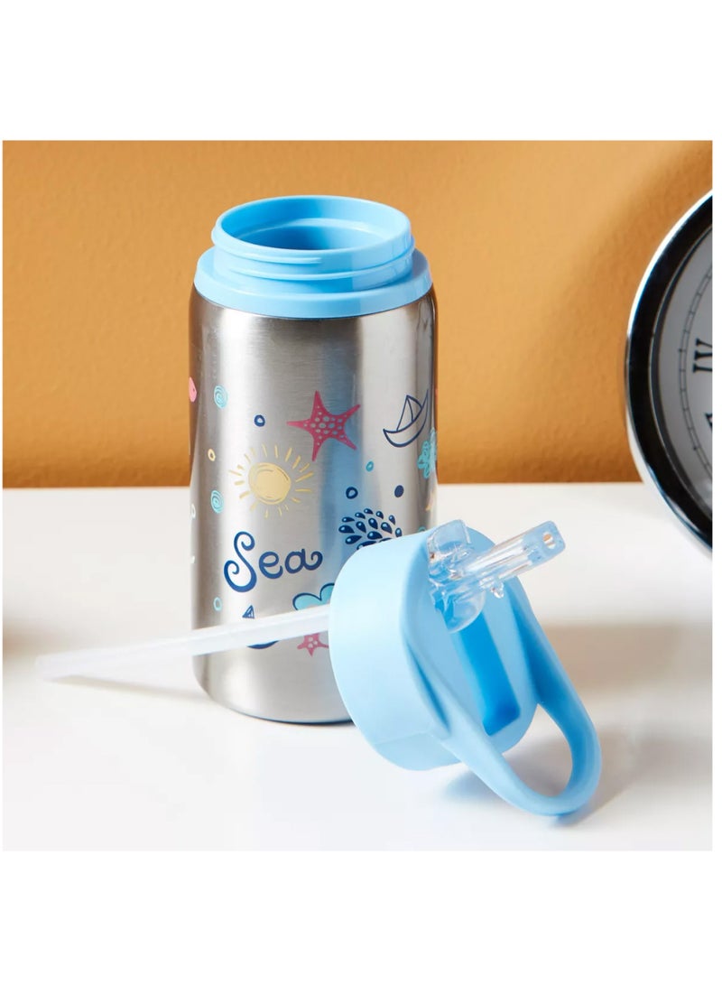 مون Single Wall SS Sipper Bottle - Blue  - Image 4