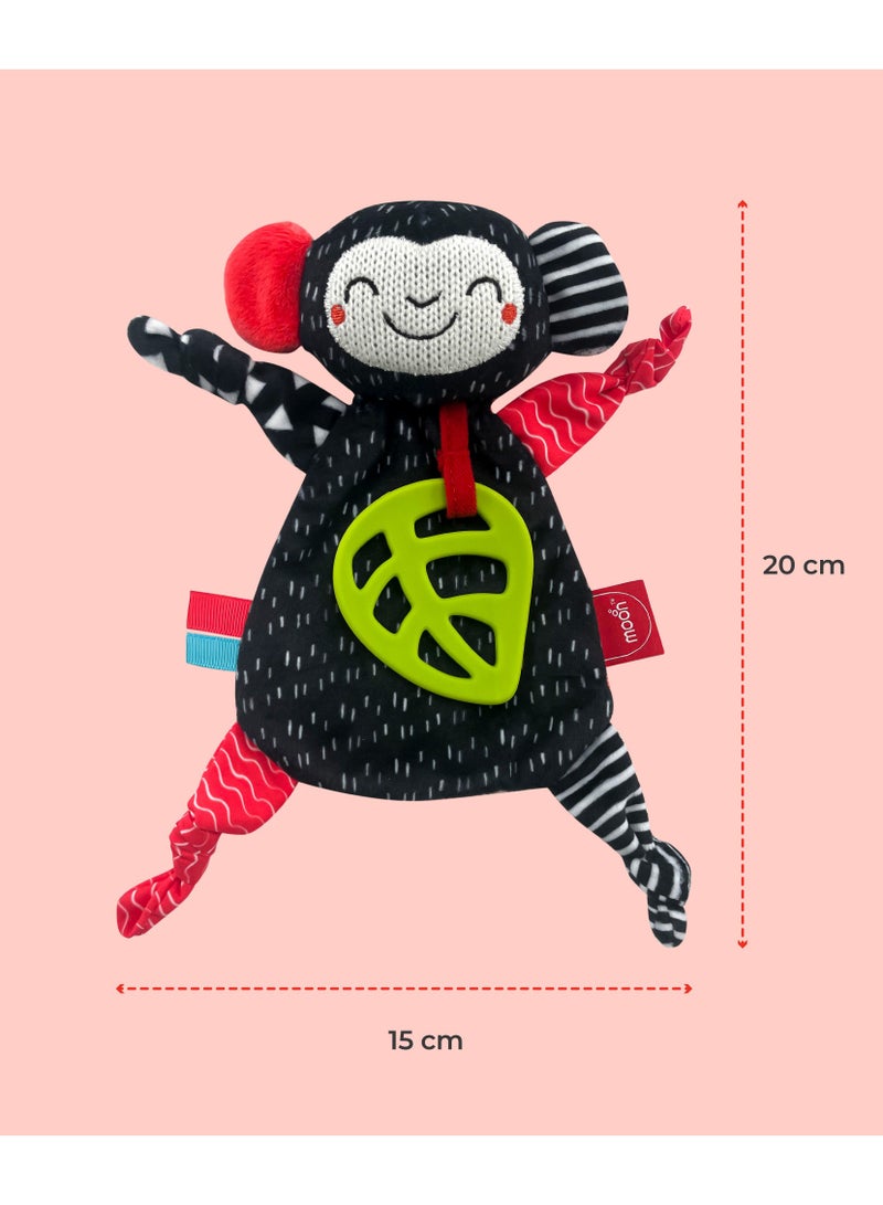 مون Teething Towel For Baby Safe Stimulating Toy - Black  - Image 4