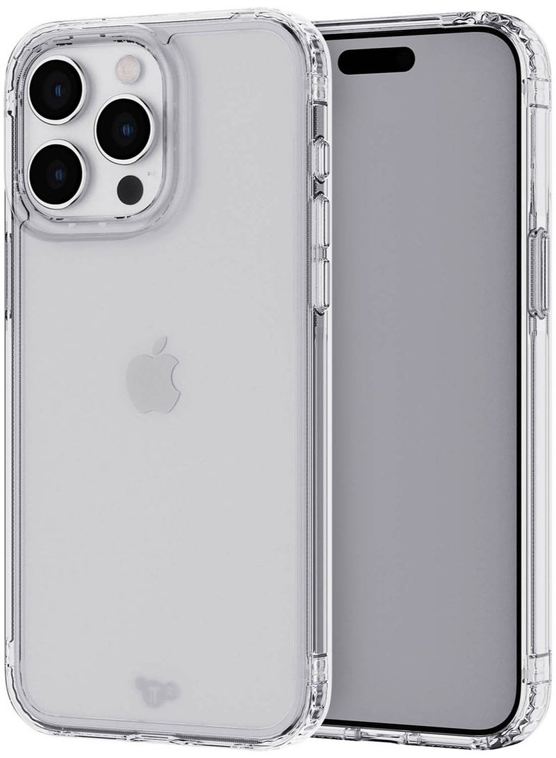 تيك 21 - غطاء حماية Evo لهاتف iPhone 15 Pro Max مع حماية من السقوط لمسافة 12 قدم - شفاف كريستالي - Image 1