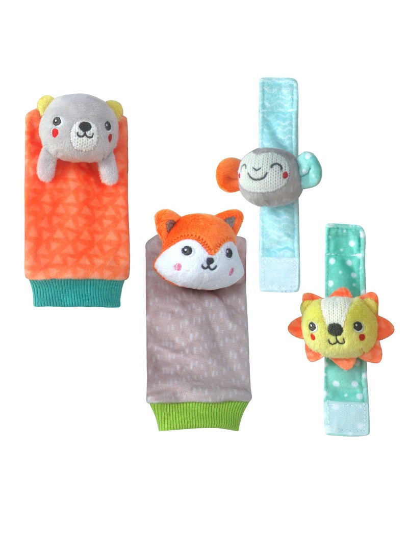 مون طقم رنين القدم والمعصم من 4 قطع - متعدد الألوان - Image 1