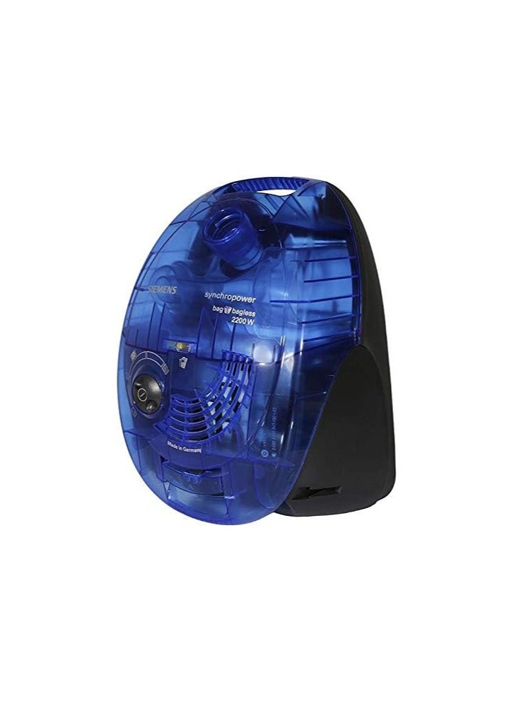 سيمنز مكنسة كهربائية سلكية VS06G208GB، 2200 واط، سعة 1 لتر، فلترة مزدوجة، نظام فلتر صحي فائق، أزرق، سهلة التنظيف والتخزين - Image 3