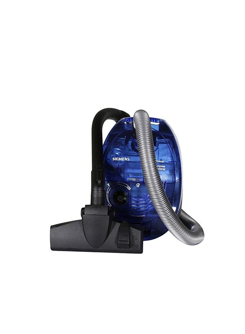 سيمنز مكنسة كهربائية سلكية VS06G208GB، 2200 واط، سعة 1 لتر، فلترة مزدوجة، نظام فلتر صحي فائق، أزرق، سهلة التنظيف والتخزين - Image 2