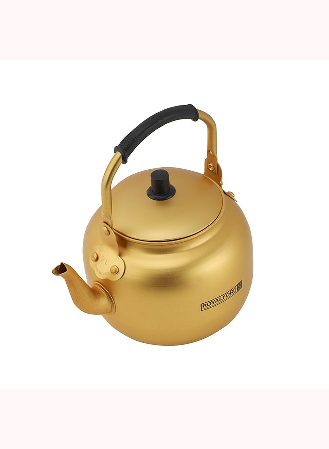 رويال فورد Golden-Finish Aluminum Tea Kettle- Rf10768| Rust And Corrosion Resistant Body With Comfortable And Anti-Scald Handle| Induction Compatible| Perfect For Indoor And Outdoor Use| Gold 2.0Liters  - Image 2