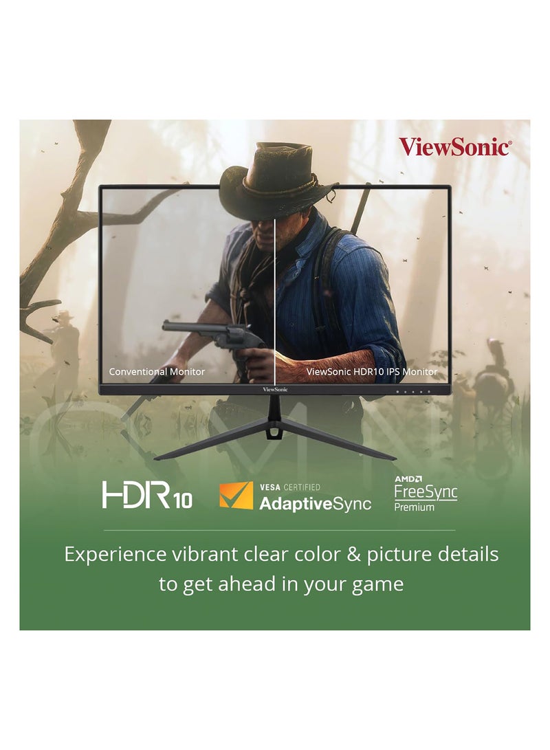 ViewSonic - Omni 27 Inch Full HD Fast IPS Gaming Monitor With 0.5 ms 165Hz HDR10 AMD Free Sync Premium VESA Adaptive Sync 104% sRGB 2 Speaker And 5 Year Warranty Upon Registration Black - Image 1