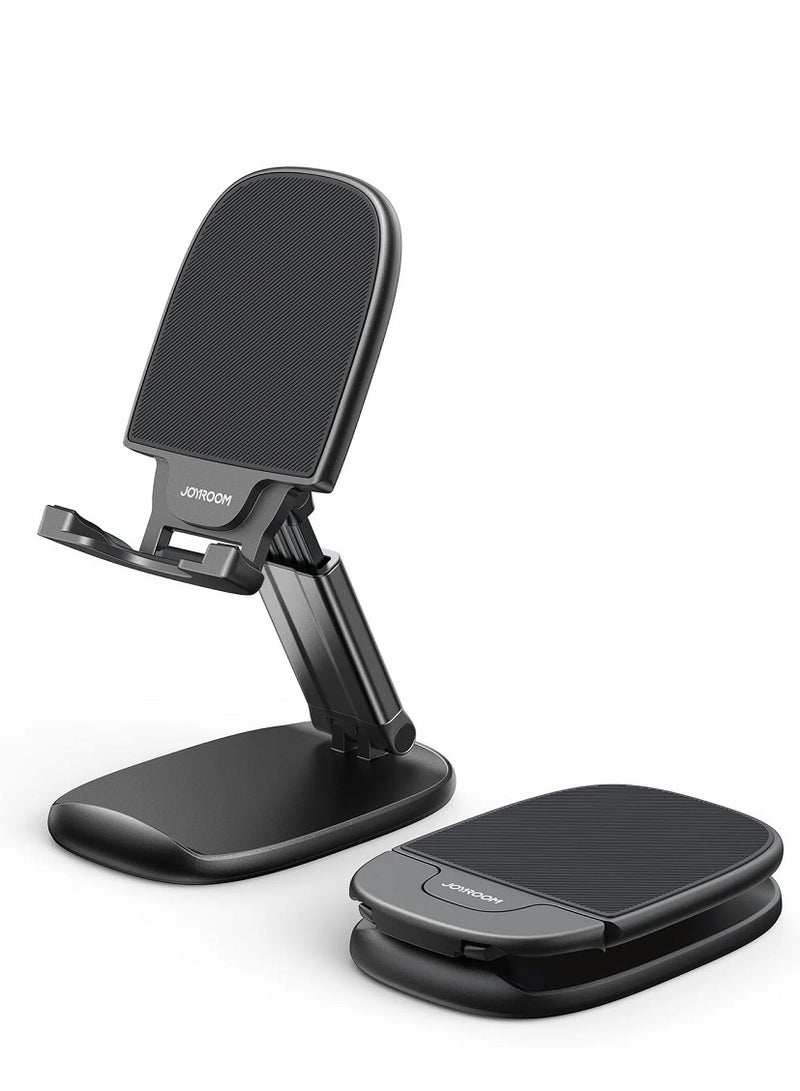 JOYROOM - Phone Stand, Height Adjustable Phone Holder, Aluminum Foldable iPhone Stand For Desk, Stable Mobile Stand Holder Compatible With Most Phones, iPhone 15 Pro/Pro Max, Samsung Galaxy, iPad Black - Image 1