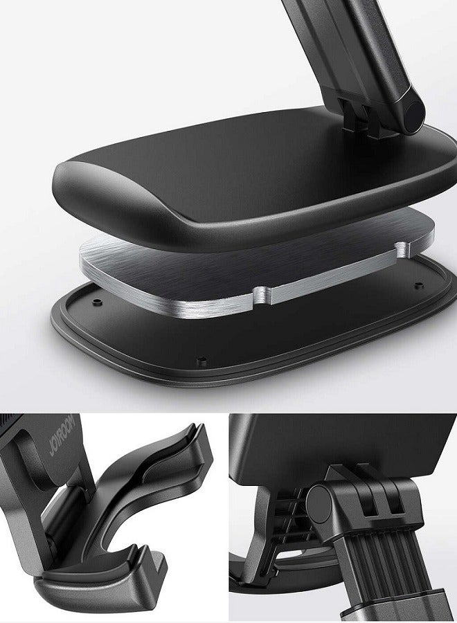 JOYROOM - Phone Stand, Height Adjustable Phone Holder, Aluminum Foldable iPhone Stand For Desk, Stable Mobile Stand Holder Compatible With Most Phones, iPhone 15 Pro/Pro Max, Samsung Galaxy, iPad Black - Image 1