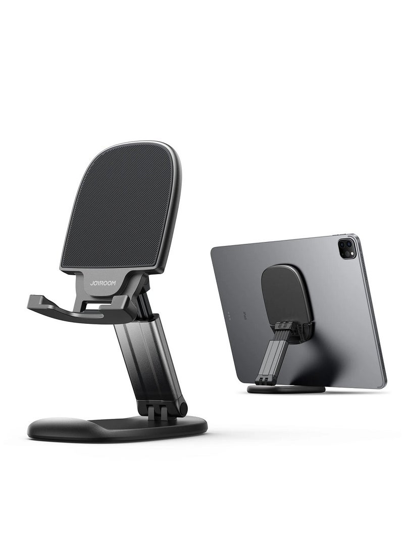JOYROOM - Phone Stand, Height Adjustable Phone Holder, Aluminum Foldable iPhone Stand For Desk, Stable Mobile Stand Holder Compatible With Most Phones, iPhone 15 Pro/Pro Max, Samsung Galaxy, iPad Black - Image 1