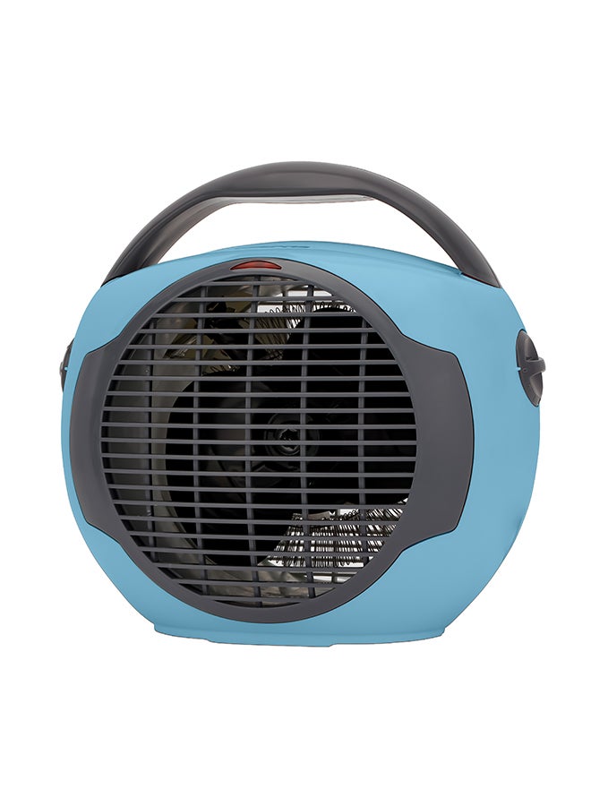 GEEPAS Fan Heater GFH28561, 2 Heating Powers 1000 & 2000W, Cool/Warm/Hot Wind Selection, Adjustable Thermostat, Over Heat Protection, Safety Tip Over Switch, With Indicator Light 2000 W GFH28561 Blue & Gray 