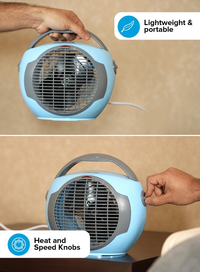 جيباس سخان مروحة GFH28561، قوتان للتسخين 1000 و 2000 واط، اختيار هواء بارد/دافئ/ساخن، ترموستات قابل للتعديل، حماية من السخونة الزائدة، مفتاح أمان ضد الانقلاب، مع ضوء مؤشر - Image 5