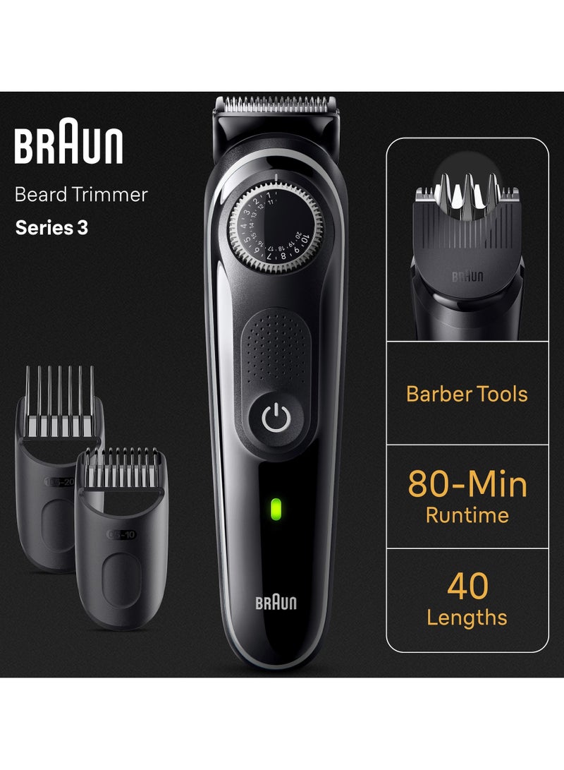 BRAUN - Series 3 Beard Trimmer with Ultra Sharp Blade, 40 Length Settings - Image 1