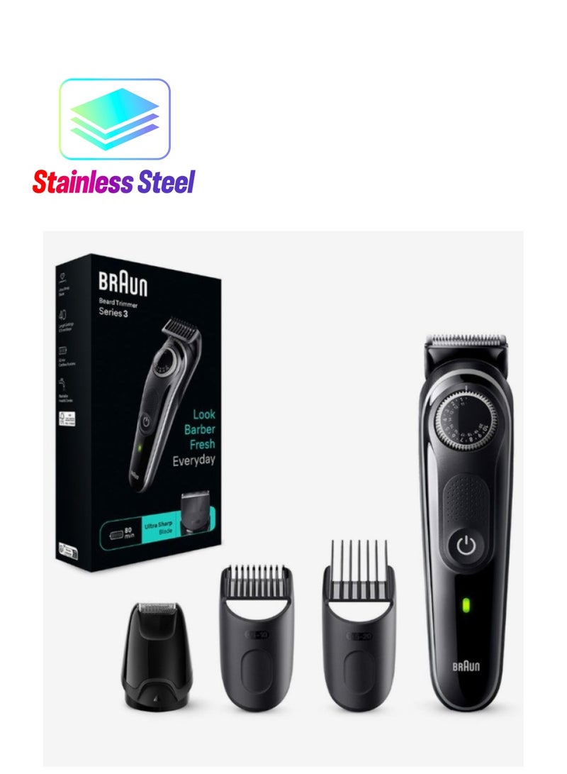 BRAUN - Series 3 Beard Trimmer with Ultra Sharp Blade, 40 Length Settings - Image 1