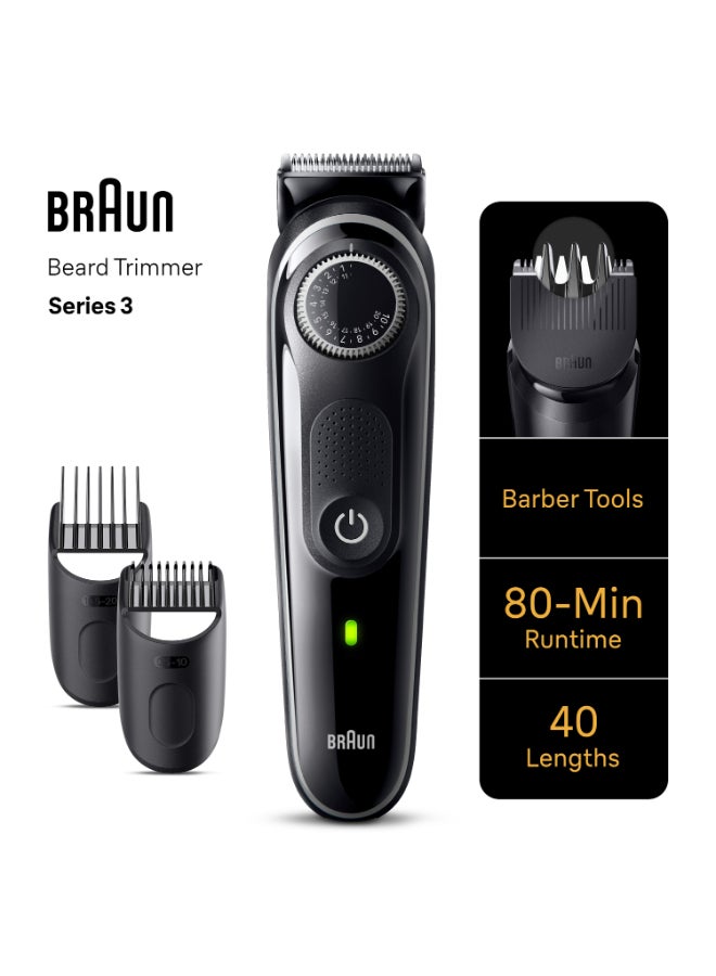 براون ماكينة تشذيب اللحية من السلسلة 3 مع شفرة حادة للغاية، 40 إعدادًا للطول - Image 4