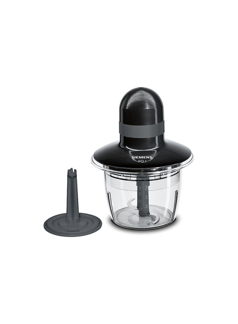 سيمنز خلاط MR008B1 من الفولاذ المقاوم للصدأ باللون الأسود والرمادي سهل التنظيف والتخزين بقوة 400 وات (25 سم × 19.5 سم × 19.5 سم) - Image 1