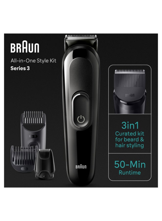 Braun All-In-One Style Kit Series 3 3400, 3-in-1 Kit for Beard, Hair & More - Image 3