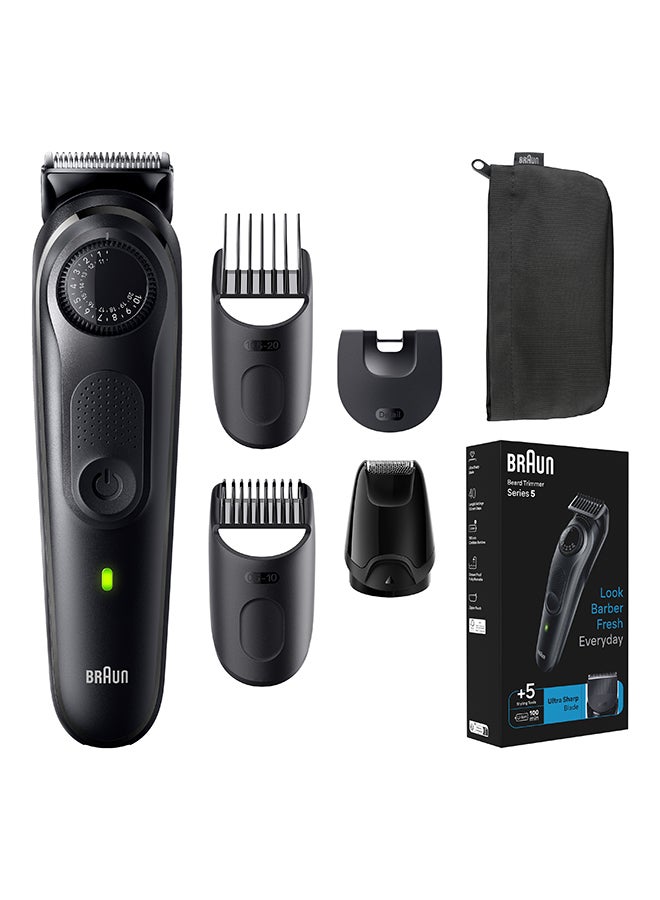 BRAUN Beard Trimmer Series 5 5420, Trimmer For Men With Styling Tools And 100-Min Runtime Black - Image 1