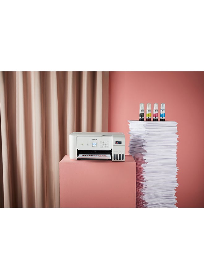 EPSON - EcoTank L3266 Home ink tank printer A4, colour, 3-in-1 printer with WiFi and SmartPanel App connectivity White - Image 1