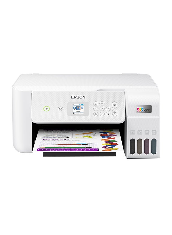 EPSON - EcoTank L3266 Home ink tank printer A4, colour, 3-in-1 printer with WiFi and SmartPanel App connectivity White - Image 1