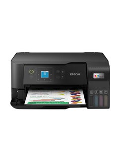 طابعة EcoTank L3560 Home Ink Tank، طابعة ملونة عالية السرعة مقاس A4 3 في 1 مزودة بتقنية Wi-Fi Direct، وطابعة صور، مع اتصال بالتطبيقات الذكية، أسود