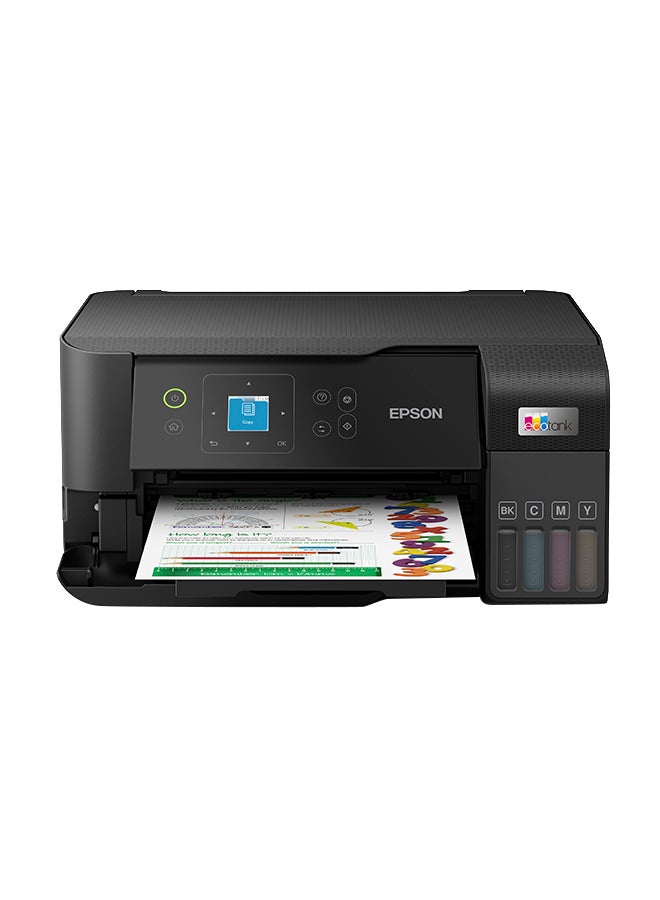 إبسون - طابعة EcoTank L3560 Home Ink Tank، طابعة ملونة عالية السرعة مقاس A4 3 في 1 مزودة بتقنية Wi-Fi Direct، وطابعة صور، مع اتصال بالتطبيقات الذكية، أسود - Image 1