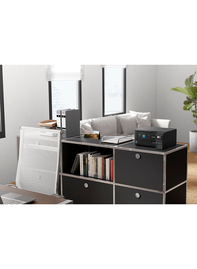إبسون - طابعة EcoTank L3560 Home Ink Tank، طابعة ملونة عالية السرعة مقاس A4 3 في 1 مزودة بتقنية Wi-Fi Direct، وطابعة صور، مع اتصال بالتطبيقات الذكية، أسود - Image 1