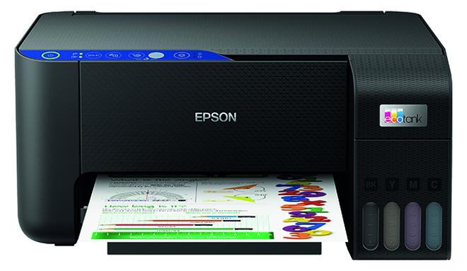 EPSON EcoTank L3252 Home ink tank printer A4, colour, 3-in-1 printer with WiFi and SmartPanel App connectivity Black - Image 1