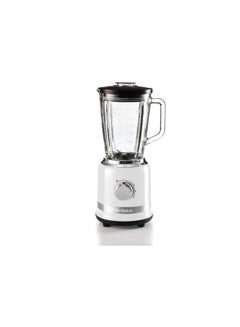 Moderna White Blender 1.5L. Glss Cup 4 Stainless Steel Blades 4 Speeds + Pulse Function Removable Cap For Adding Ingredients 1000 W 585 White