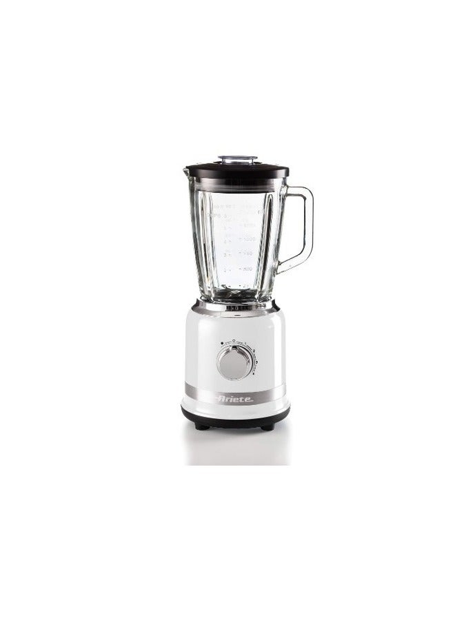 Ariete - Moderna White Blender 1.5L. Glss Cup 4 Stainless Steel Blades 4 Speeds + Pulse Function Removable Cap For Adding Ingredients 1000 W 585 White - Image 1