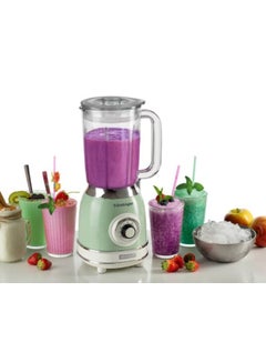 Ariete Vintage Green Blender 1.5L. Glss Cup 4 Stainless Steel Blades 4 Speeds + Pulse Function Removable Cap For Adding Ingredients 1000 W 583 Green  - Image 3