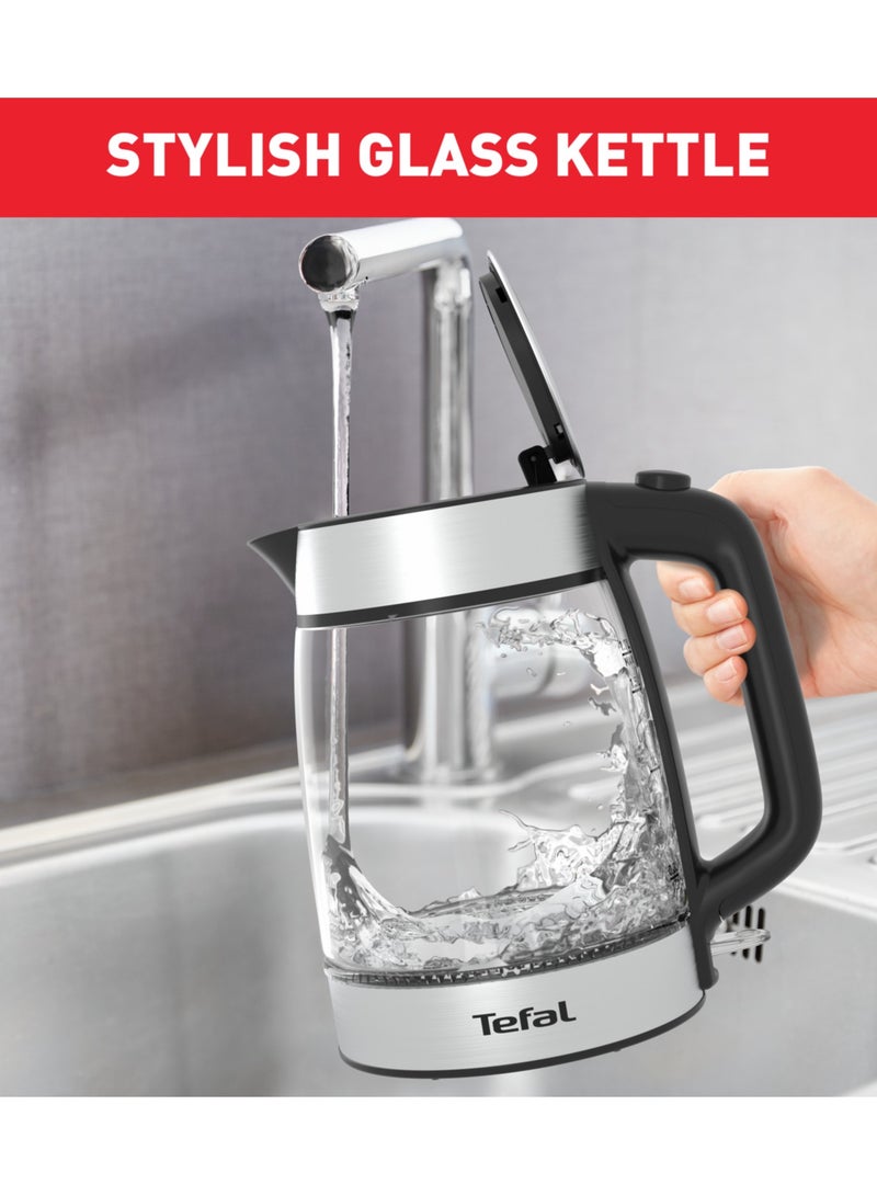 Tefal - Kettle |  Glass Electric Kettle | Concealed Heating Element | Cordless 360° Design | Removable Anti-Scale Filter | Precision Spout | Easy-Viewing Water Level | Assisted Lid Opening | 2 Years Warranty 1.7 L 2200 W KI700827 Clear - Image 1