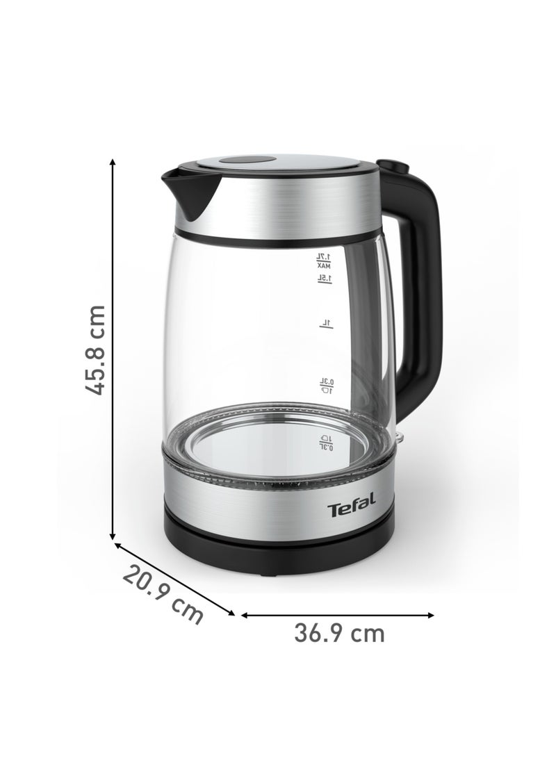 Tefal - Kettle |  Glass Electric Kettle | Concealed Heating Element | Cordless 360° Design | Removable Anti-Scale Filter | Precision Spout | Easy-Viewing Water Level | Assisted Lid Opening | 2 Years Warranty 1.7 L 2200 W KI700827 Clear - Image 1