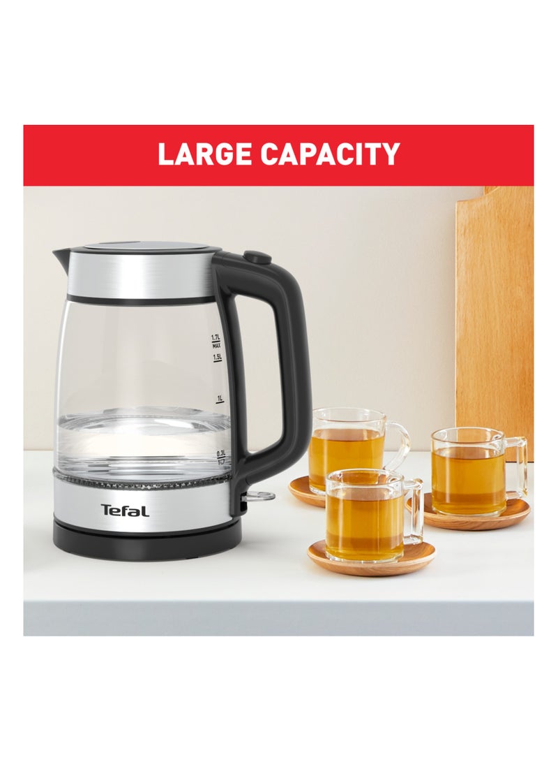 Tefal - Kettle |  Glass Electric Kettle | Concealed Heating Element | Cordless 360° Design | Removable Anti-Scale Filter | Precision Spout | Easy-Viewing Water Level | Assisted Lid Opening | 2 Years Warranty 1.7 L 2200 W KI700827 Clear - Image 1