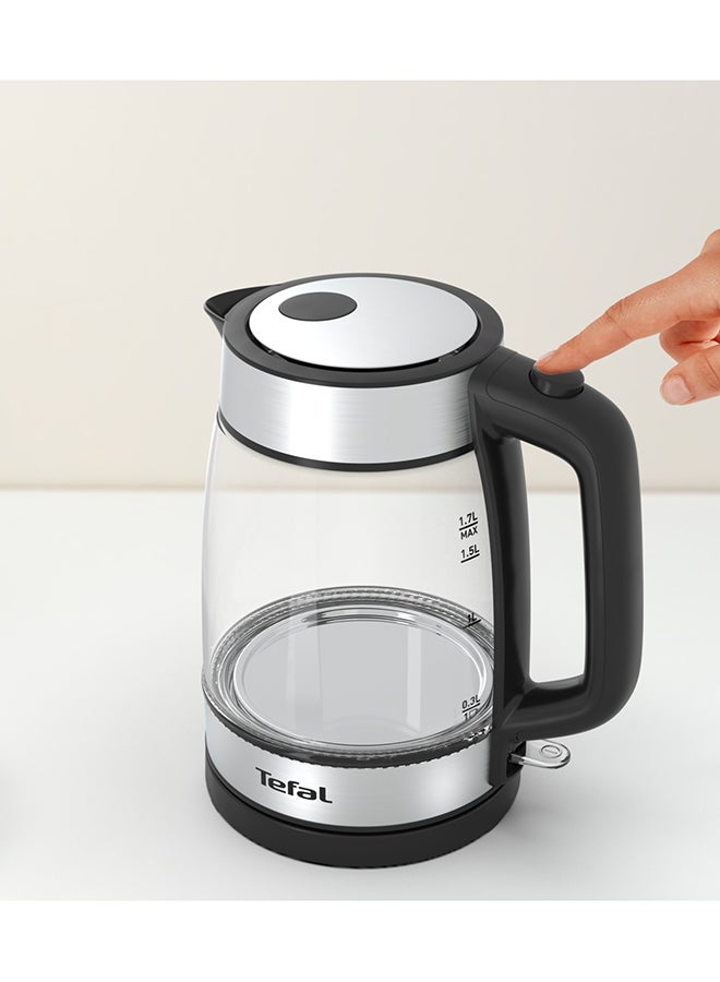 Tefal - Kettle |  Glass Electric Kettle | Concealed Heating Element | Cordless 360° Design | Removable Anti-Scale Filter | Precision Spout | Easy-Viewing Water Level | Assisted Lid Opening | 2 Years Warranty 1.7 L 2200 W KI700827 Clear - Image 1
